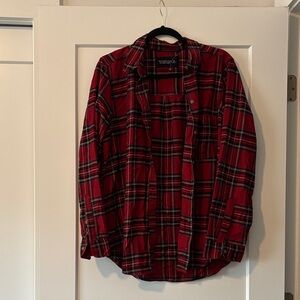 Abercrombie & Fitch Red and Black Plaid Flannel